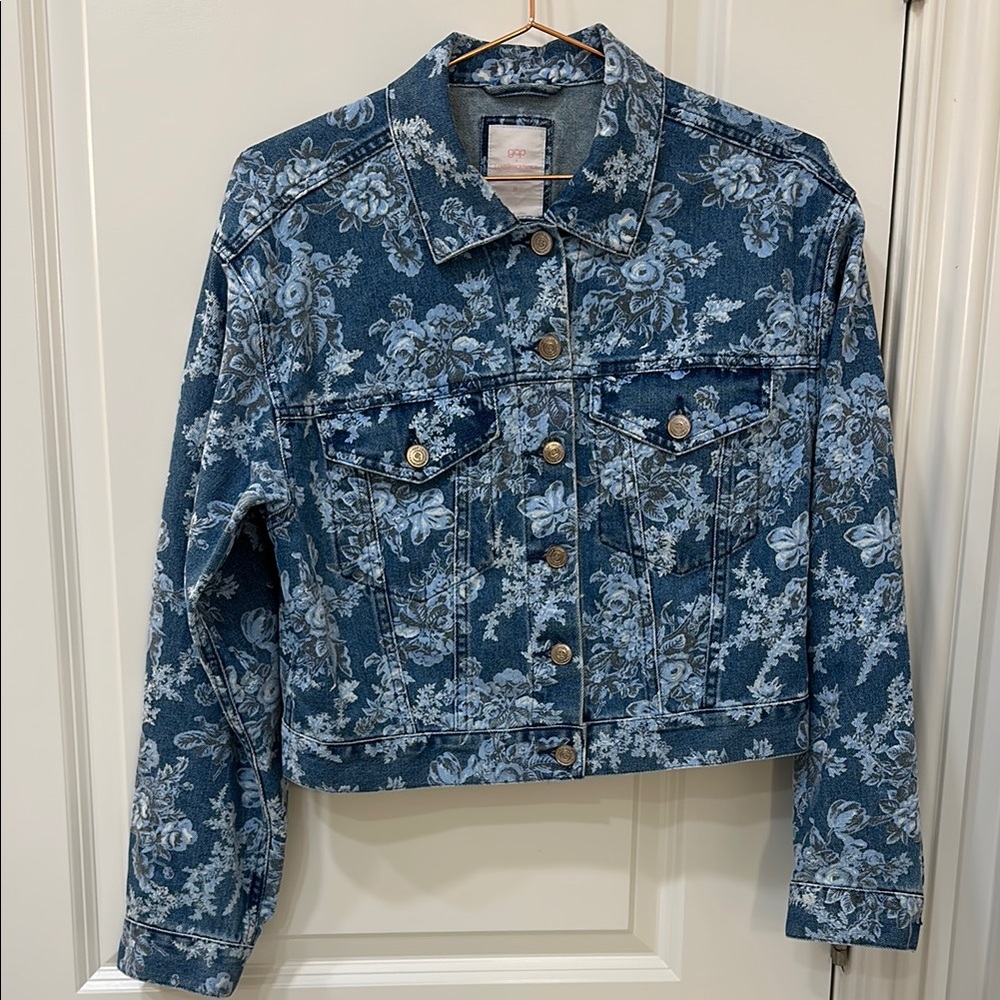 GAP x Love Shack Fancy Blue Floral Jean Jacket